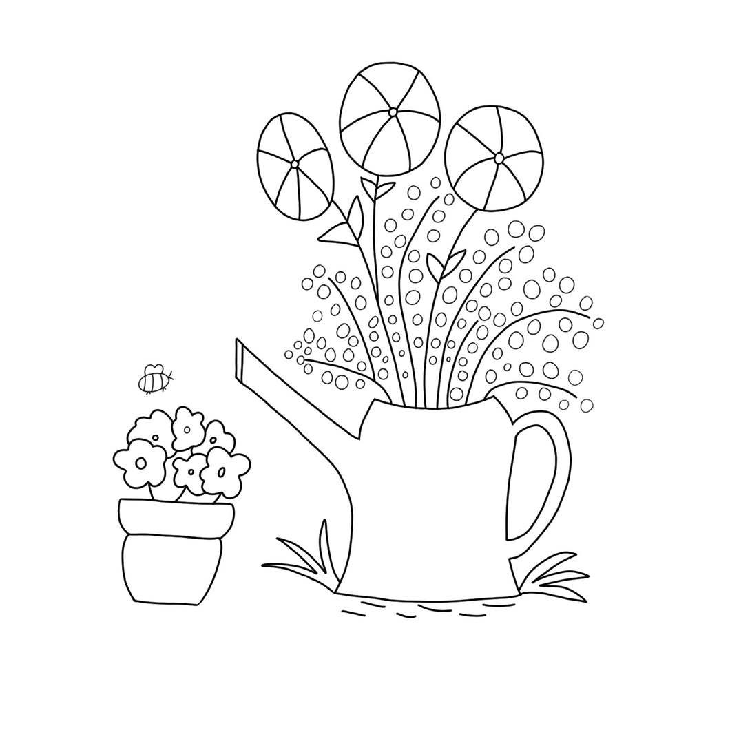 Floral Watering Can - Free Pattern Download